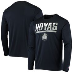 Мужская темно-синяя футболка с длинными рукавами и надписью Georgetown Hoyas Champion