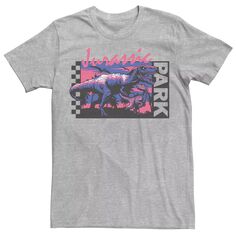 Мужская футболка с вставками T-Rex в шахматную клетку Jurassic Park