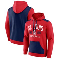 Мужской пуловер с капюшоном красного/темно-синего цвета с фирменным логотипом St. Louis Cardinals Chip In Team Fanatics
