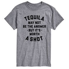 Мужская футболка с графическим рисунком Big &amp; Tall Tequila, возможно, не вариант лучший License, серый