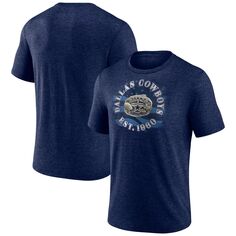 Мужская темно-синяя футболка с фирменным рисунком Dallas Cowboys Sporting Chance Tri-Blend Fanatics