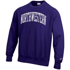 Мужской фиолетовый пуловер Northwestern Wildcats Arch обратного переплетения свитшот Champion