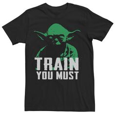Мужская футболка с рисунком Yoda Train You Must Star Wars