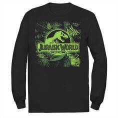 Мужская серая футболка с длинными рукавами и графическим логотипом Jungle Classic, Черная Jurassic World, черный