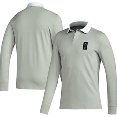 Мужская футболка-поло с длинными рукавами Player Grey Vancouver Whitecaps FC Travel 2023 adidas