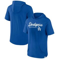 Мужской пуловер с капюшоном с короткими рукавами и фирменной стратегией Royal Los Angeles Dodgers Fanatics