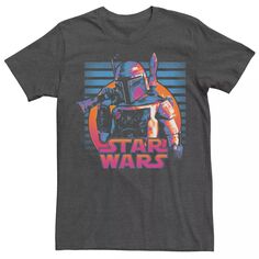 Мужская рваная неоновая футболка Boba Fett Star Wars