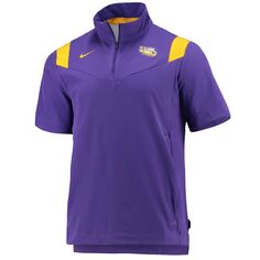 Мужская фиолетовая куртка LSU Tigers 2021 Coaches с коротким рукавом и молнией до четверти Nike