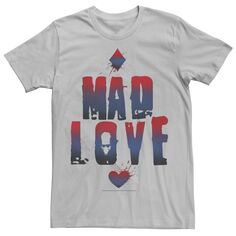 Мужская футболка с градиентной надписью Batman Mad Love DC Comics