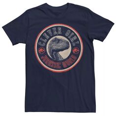 Мужская футболка с буквенным логотипом в стиле ретро «Мир Юрского периода» Clever Girl Jurassic World, синий