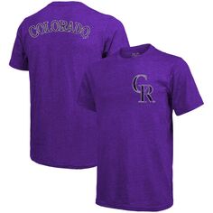 Мужская фиолетовая футболка с логотипом Colorado Rockies Throwback Tri-Blend Majestic