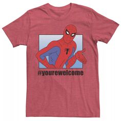 Мужская винтажная футболка с графическим рисунком и плакатом «Человек-паук» #yourwelcome Marvel