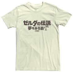 Мужская коричневая футболка с короткими рукавами и надписью Nintendo Link&apos;s Awakening Japan Licensed Character