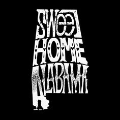 Sweet Home Alabama — мужская футболка с длинным рукавом с надписью Word Art LA Pop Art