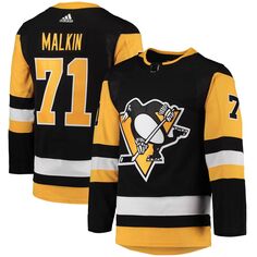 Мужская черная майка для игроков Pittsburgh Penguins Evgeni Malkin Home Primegreen Authentic Pro Player adidas