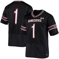 Мужская черная футболка с логотипом South Carolina Gamecocks # 1, реплика, футбольное джерси Under Armour