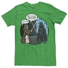 Мужская футболка с надписью в красивом костюме Вейдера и Оби-Вана Star Wars