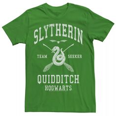 Мужская футболка Slytherin Team Seeker с надписью Harry Potter