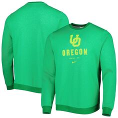 Мужской зеленый флисовый пуловер Oregon Ducks Vault Stack Club свитшот Nike