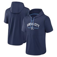 Мужской темно-синий пуловер с капюшоном Kansas City Royals City Connect с короткими рукавами Nike