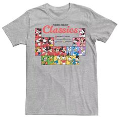 Мужская классическая футболка с Микки Маусом и друзьями из периодической таблицы Менделеева Disney