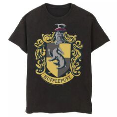 Мужская футболка с рисунком для подростков «Гарри Поттер», мужская футболка с изображением «Гарри Поттера» и «Дом Хаффлпаффа» Harry Potter, черный