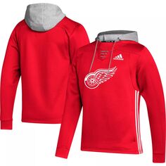 Мужской красный пуловер с капюшоном Detroit Red Wings Skate Lace AEROREADY Team adidas