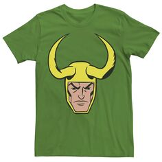 Мужская футболка с рисунком Loki Big Face Marvel