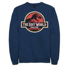 Мужской свитшот с логотипом фильма «Парк Юрского периода Затерянный мир» Jurassic Park, синий