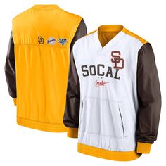 Мужской белый/золотой пуловер с v-образным вырезом San Diego Padres Rewind Warmup Nike