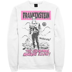 Мужской универсальный свитшот с плакатом Monsters Old Franky Licensed Character, белый