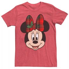 Мужская футболка с рождественским бантом Disney Minnie Mouse Licensed Character