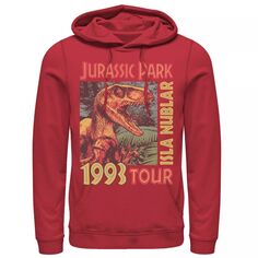 Мужской пуловер с капюшоном и плакатом к Парку Юрского периода Исла-Нублар 1993 года Licensed Character, красный