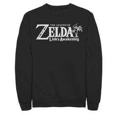 Мужской флисовый пуловер с зеленым логотипом Nintendo Legend Of Zelda Links Awakening Palm Tree Licensed Character