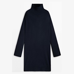 Платье Massimo Dutti Short Knit High Neck, темно-синий