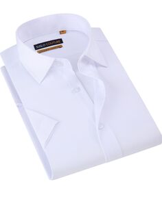Мужская приталенная рубашка с короткими рукавами и однотонной рубашкой на пуговицах Suslo Couture, белый
