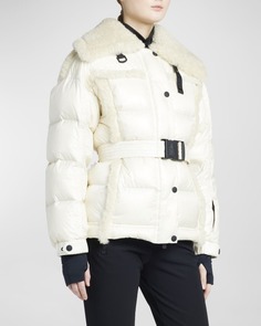 Пуховик Biollay с отделкой из овчины Moncler