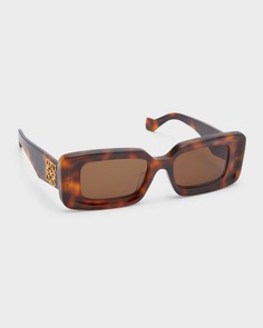 Прямоугольные солнцезащитные очки Havana Anagram из ацетата Loewe