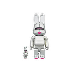 Фигурка Bearbrick Rabbrick Hajime Sorayama Sexy Robot 100% &amp; 400% Set, серебряный