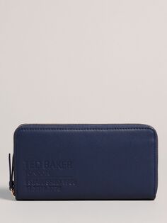 Большой кожаный кошелек на молнии Ted Baker Darciea, темно-синий