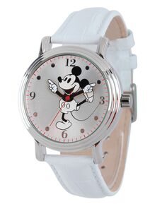Женские блестящие серебряные винтажные часы Disney с Микки Маусом из сплава ewatchfactory, белый