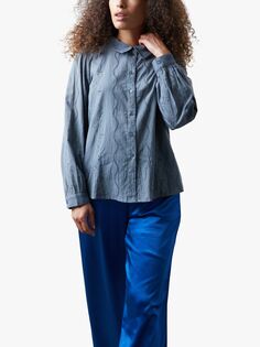 Рубашка с хлопковой вышивкой Lollys Laundry Sisu, темно-серая
