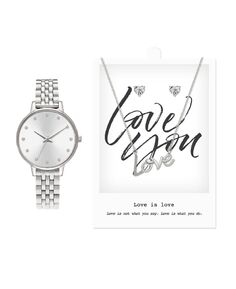 Женские аналоговые кварцевые часы с тремя стрелками из блестящего серебристого металла с браслетом, 34 мм, подарочный набор Jessica Carlyle, серебро