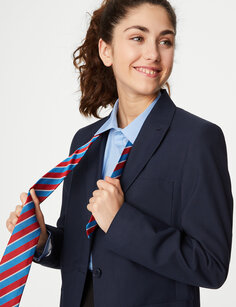 Школьный пиджак приталенного кроя для девочек (9–18 лет) Marks &amp; Spencer, темно-синий