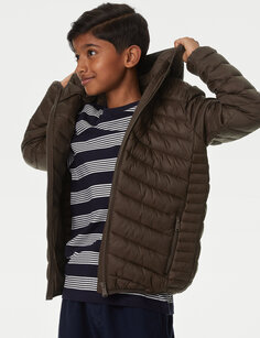Легкая стеганая куртка Stormwear (6–16 лет) Marks &amp; Spencer, коричневый