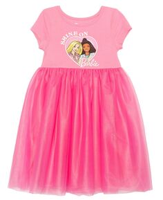 Платье с короткими рукавами для маленьких девочек Barbie