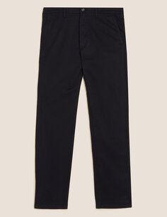 Зауженные эластичные брюки чинос Marks &amp; Spencer, темно-синий