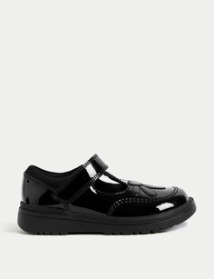Детские школьные туфли из лакированной кожи (8 маленьких — 2 больших) Marks &amp; Spencer, черный
