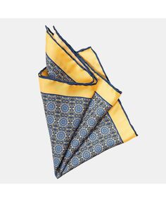 Fiastra — большой шелковый нагрудный платок для мужчин — желтый Elizabetta