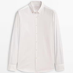 Рубашка Massimo Dutti Regular Fit Textured Cotton, белый